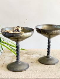 Set: Two silverplated ice coupes