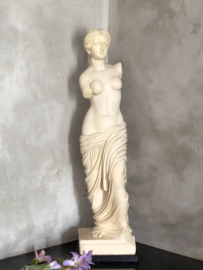 French antique statue on marble foot