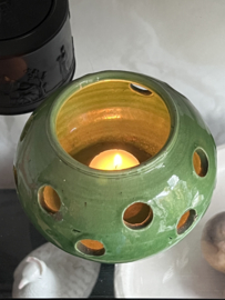 Green earthenware waxine holder