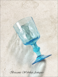 Old blue wine glass