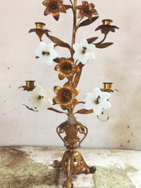 Franse opaline kandelaar/ French opaline candlestick