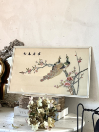 Chinese broderie  on silk