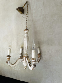 White french wooden chandelier