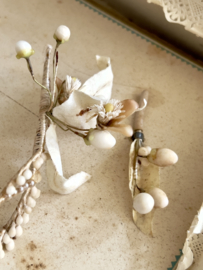 Antieke franse bruidsdoos met tiara en corsages