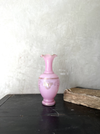 French pink opaline vase