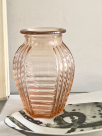 Elegant Art deco rosaline glazen vaas