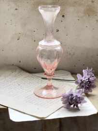 Beautiful old pink glass flower vase