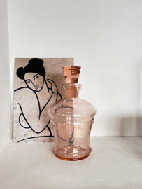 Old pink glass carafe