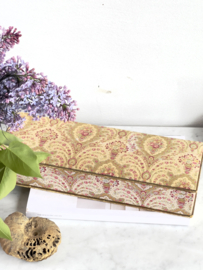 Old french fabric box  paisley motif