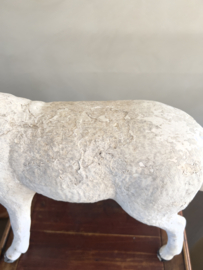 XL antique french ceramic lamb
