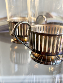 Silverplated D.E. tea/coffee glasses