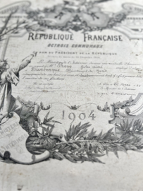 Old french certificate