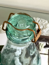Antique glass storage pot