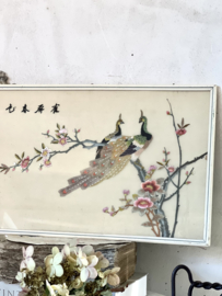 Chinese broderie  on silk