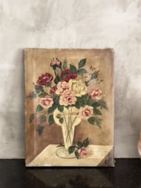 Antique small stilllife oil painting