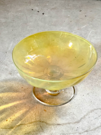 Beautiful old yellow glass serving bowl