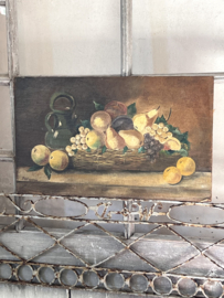 Antique still life on wooden panel