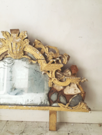 Antique french shabby bois doré mirror ornament