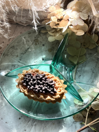 Old green glass serving dish