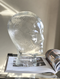 Vintage glazen mannequin hoofd