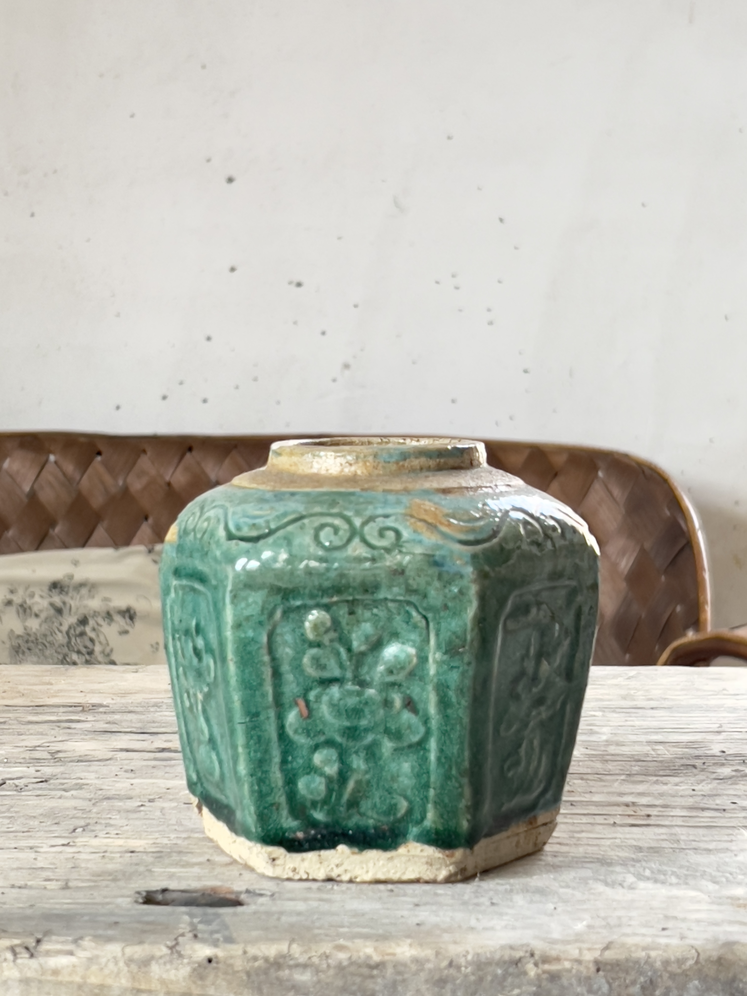 Oude gember pot
