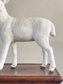 XL antique french ceramic lamb