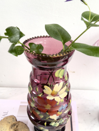 French old handpainted flower vase