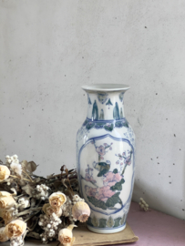 Chinoiserie vaas rose en wit