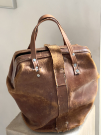 Oude lederen tas