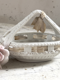 Old french biscuit porcelain basket