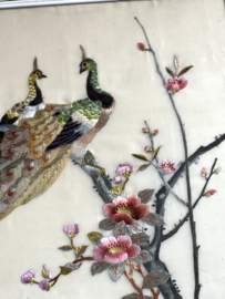 Chinese broderie  on silk