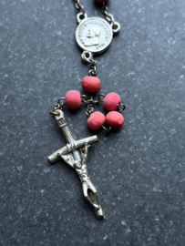 Roze/rood rozenkrans