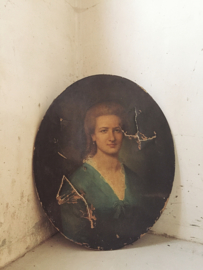 Antique french oval portrait