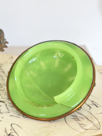 Oud frans opaline met brons juwelen kistje