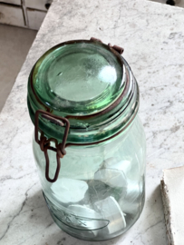 Old antique pax glass storage pot