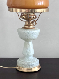Beautiful old glass lamp in oil lamp style