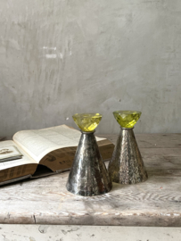 Set of 2 silverplated vases/ candle sticks