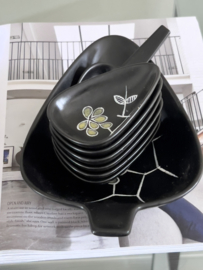 POLLY ROYAL HOLLAND GOUDA BLACK ABSTRACT Snack set