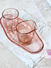 Oud roomstelletje rose glas