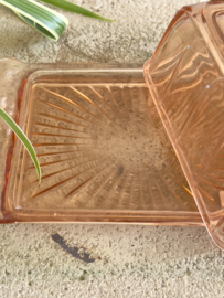 Roze glas botervloot Art deco