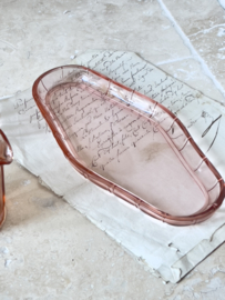 Oud roomstelletje rose glas