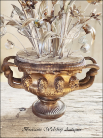 Unique antique vase with flowers