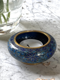 Cloisonne waxine houder blauw