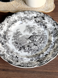 Antiek bord Opaque Genevese China