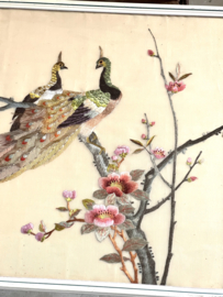 Chinese broderie  on silk