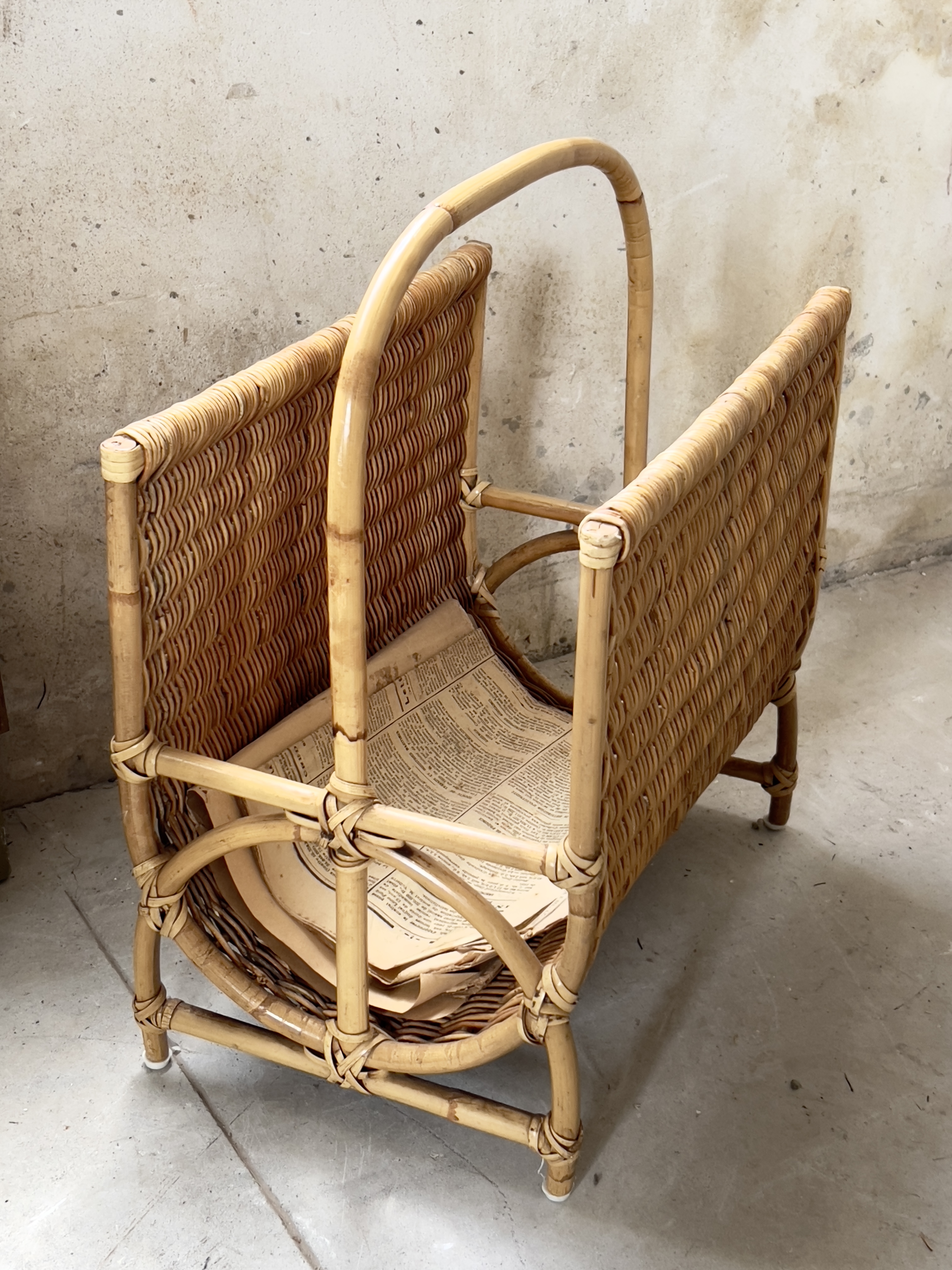 Brocante/ vintage lectuur mand