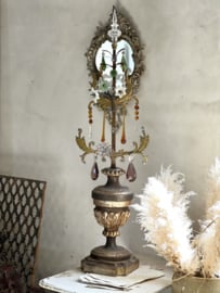 Huge antique Italian ornament with opaline flowers