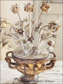 Unique antique vase with flowers