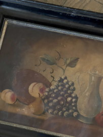 Antique stillife on wooden panel
