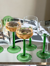 Set vintage Luminarc franse groene wijnglazen
